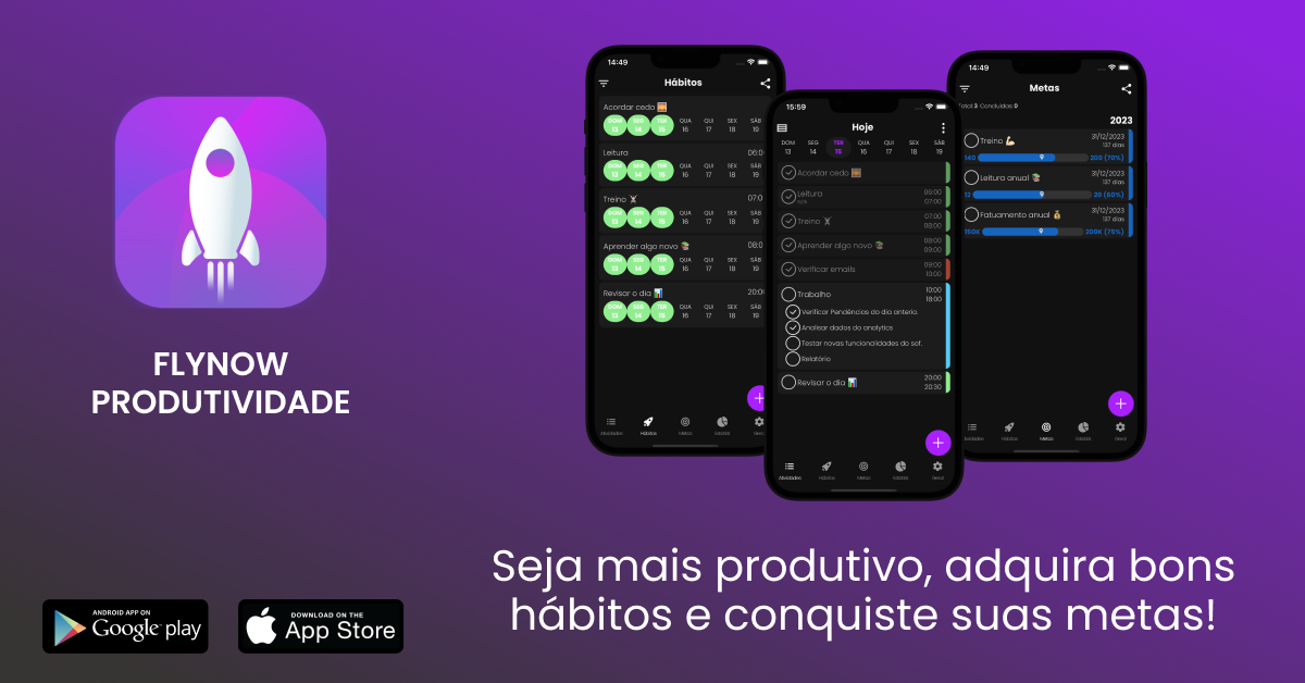 Flynow Tutorial Completo do App Flynow - Produtividade, Hábitos e Metas | Flynow